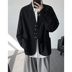 现货CS1161-p55新款高品质小众叠穿开衫大码衬衫上衣外套，男装衬衫，电商A059