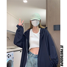 2025夏季新款纯色情侣款连帽长袖防晒衣薄款外套上衣F109/P39，女装防晒衣，星座202-3