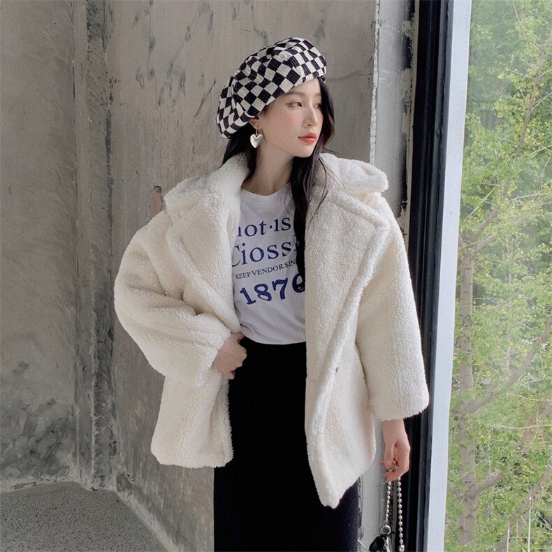 年轻款皮草外套女短款2024韩版秋冬新款仿羊羔毛保暖毛毛外套,女装皮草,尚羽泽网红店