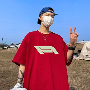 抖音得物二开 现货 220克夏装重磅美式高街宽松短袖t恤 MT288图片