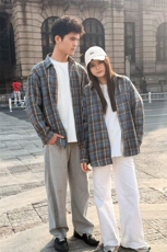 （跨境电商）四季款格子衬衫潮流宽松格纹衬衣，男装衬衫，星座1107-1