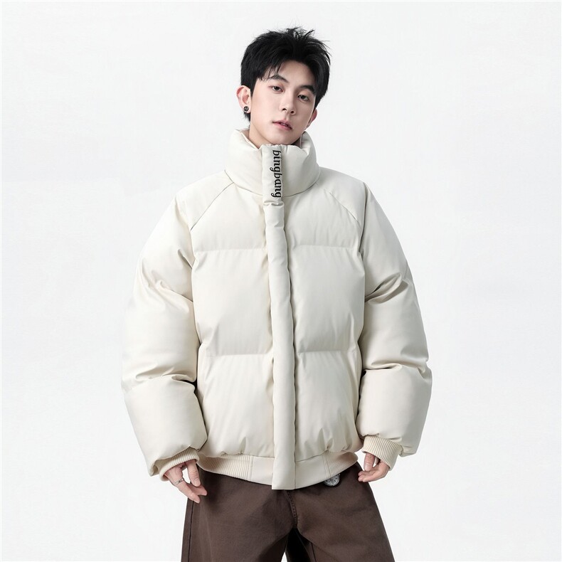 网图潮牌刺绣PU皮棉衣男女立领棉服百搭保暖外套310A-MY968-P78，男装棉衣，四季星座310A