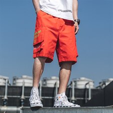 2021夏季外景日系嘻哈大码男五分休闲裤工装裤短裤K352-P45，男装休闲裤，电商A001