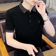 7960-P60夏季休闲时尚短袖毛衣男打底衫欧货T恤潮牌针织衫，男装T恤，电商D310B-1