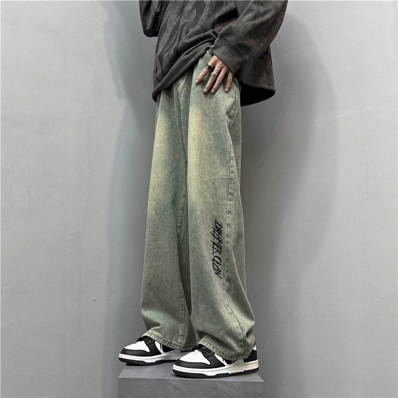 k1030-p45-控68M-5xl港风高阶黄泥黑暗宽松大码牛仔裤,男装牛仔裤,星座116
