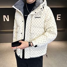 新标502025冬季新款男士字母印花羽绒服保暖外套男YR8090-P220，男装羽绒服，电商A413