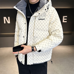 新标50 2025冬季新款男士字母印花羽绒服保暖外套男YR8090-P220图片