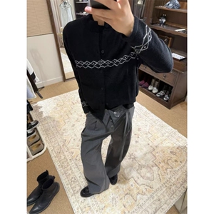 现货~ 秋冬几何针织提花开衫毛衣外套MY2585批68图片