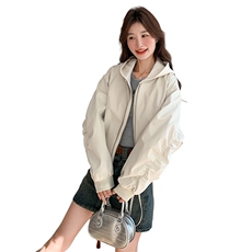 现货假两件工装短外套2D014-9001-P155-K228，女装短外套，2D014