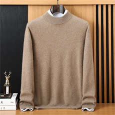 2025年秋季圆领时尚百搭半高领男士羊绒衫，男装羊绒套衫，恒标羊绒