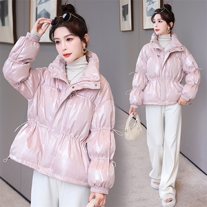 短羽绒服冬季女2024年新款泡芙感立领时尚宽松显瘦白鸭绒面包服图片