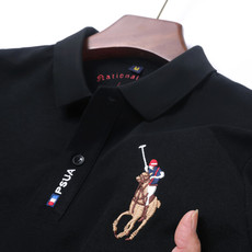 短袖T恤男翻领刺绣POLO衫夏季中年男士商务休闲纯色百搭上衣服，男装T恤，电商B212（原钱塘6029）