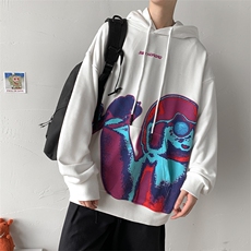 【】A003-HW3125-P58新款炫彩印花时尚连帽卫衣几物2，男装卫衣，电商A003