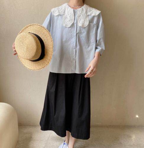 蕾丝领小衫，女装，Y·A·M（友安米）