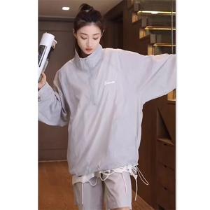 夏季薄款防晒衣五分短裤两件套装青少年户外休闲运动服TZ114p55图片