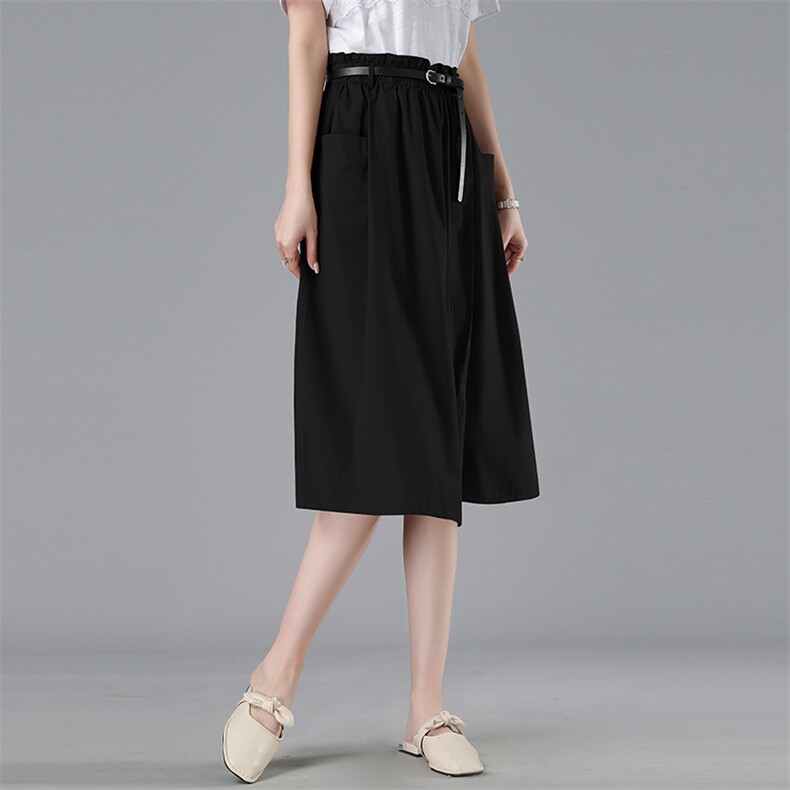 2022夏季新款女装半身裙高腰显瘦A字裙时尚百搭中长款裙子,女装半身裙,秋牧寒烟