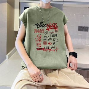 可设48小时发货支持抖音得物来样二开240克重磅美式麂皮绒背心t恤图片