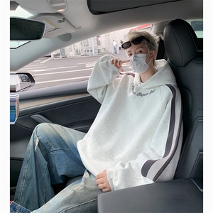 港风美式字母刺绣袋鼠兜套头连帽卫衣男ins XZ213-W2206-P88控108图片