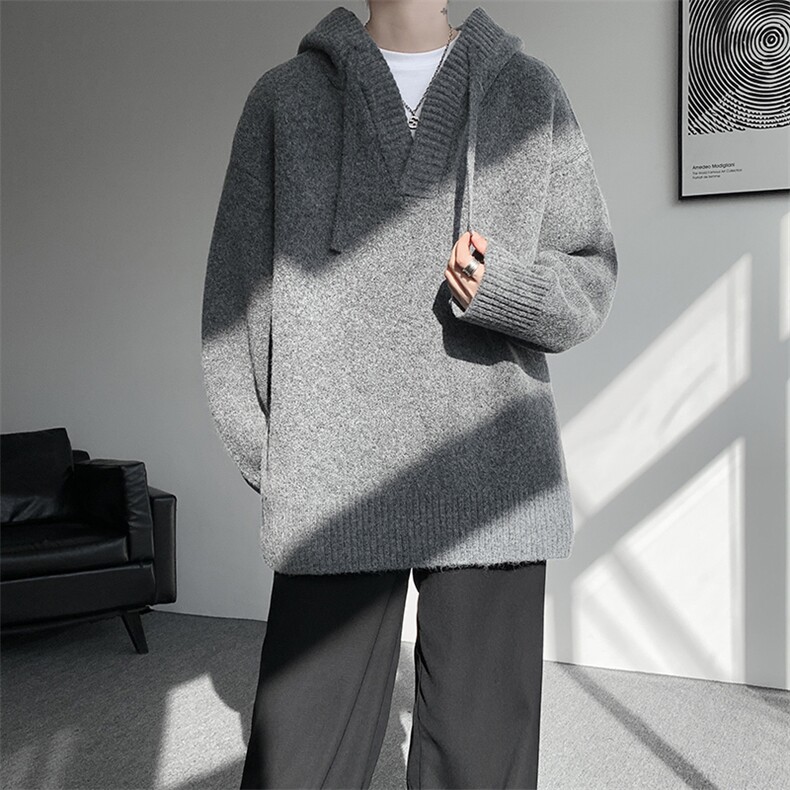 900g重磅毛衣男卫衣外套宽松慵懒针织衫复古羊毛衫线衣MY19006P78，男装针织衫/毛衣，电商B312