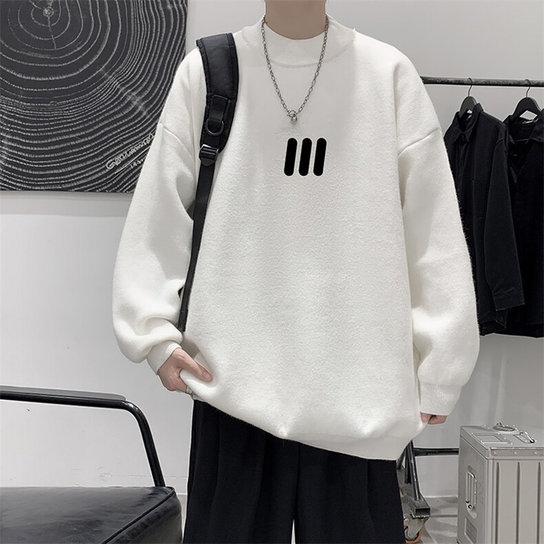 半高领毛衣男大码胖子针织衫毛线衣 M18436-P45 加绒款-P65图片