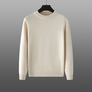 2025年秋季长袖套头圆领针织衫时尚百搭简约大方，男装针织衫/毛衣，溪贝羊绒