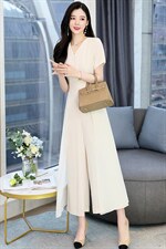 职业连体裤女2024夏季新款时尚高端名媛气质女神范收腰显瘦阔腿裤，女装连体裤，韩美纤衣