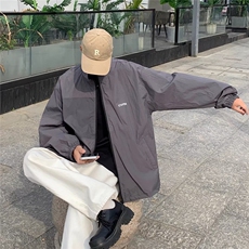 时尚新款慵懒风衣ins拉链字母数字气质标准青春流行春季潮流，男装夹克，星座716-4
