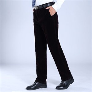 901/ 新款爸爸灯芯绒长裤大码休闲商务男休闲长裤中老年加厚图片
