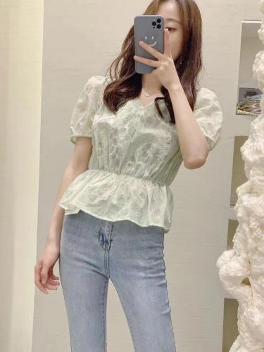 韩系烧花上衣,女装,WW9