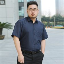 夏装新款男士短袖衬衫胖哥工装半袖衬衣加肥加大码1405-2款，男装衬衫，星座802