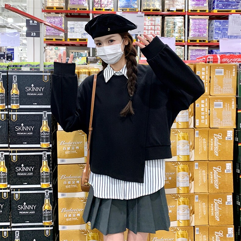 【已出货】2026春两件套可单穿套头卫衣2C372-9022-P100控178,女装短外套,2C372