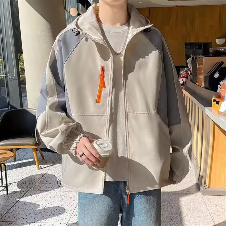 W302-P68连帽卫衣男士春秋季潮牌渐变开衫外套拉链ins潮流宽松,男装T恤,电商B323A