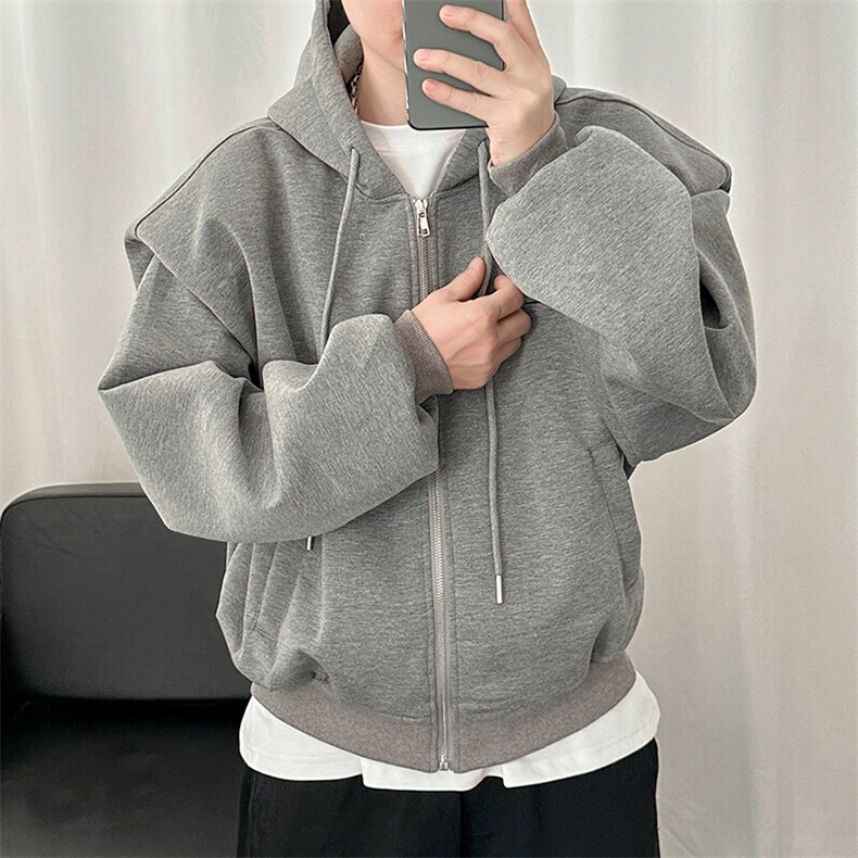 现货-春季阔版设计潮流连帽夹克男潮牌青少年外套-AJ23061-P105,男装夹克,电商A351