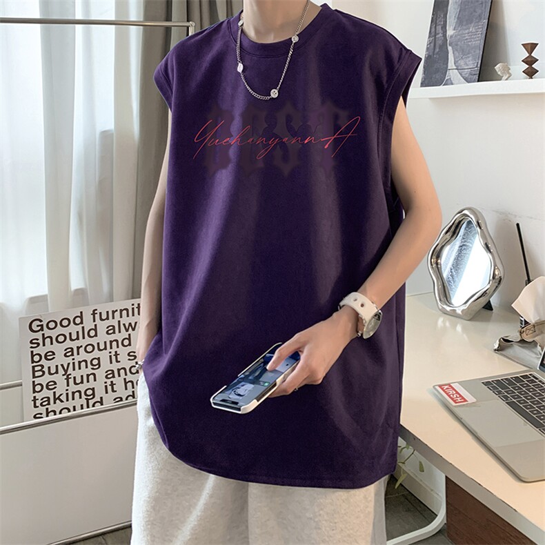 量大优可提供视频2024夏季美式麂皮绒背心D223A-BP2408-P18,男装背心/马甲,电商019-1