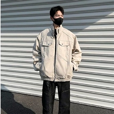 美式复古蛇年限定座山雕蟒皮外套男女春季高街立领夹克W6441-109，男装夹克，星座412-2