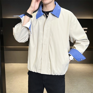美式格子拼接cleanfit外套男设计感小众高级夹克JK265-P70图片