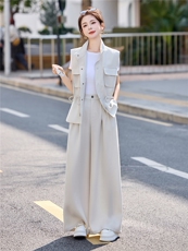 时尚套装女2026夏新款高级感气质轻熟风洋气马甲休闲阔腿裤三件套，女装套装/套裙，艾仟回(原伊仟回)