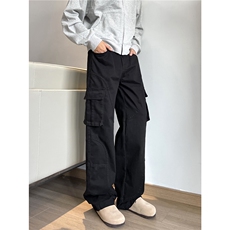XZ612-K224-P65控89美式复古工装裤多口袋直筒水洗百搭休闲裤，男装休闲裤，星座612