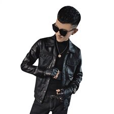 社会小伙修身机车服痞帅水洗皮衣翻领休闲夹克韩版D811-P118控148，男装皮衣，星座308A