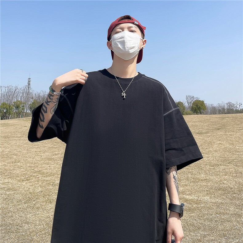 2025高品质300克全棉双纱短袖纯色暨明线T恤打底衫男RH7716-P30,男装T恤,星座610B-1
