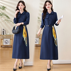 2025年秋季新款优雅修身连衣裙长袖裙子8510，女装连衣裙，欣贝拉