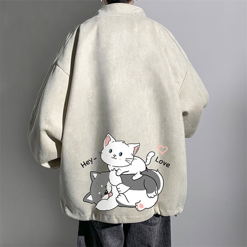 麂皮绒夹克男大码立领褂子外套JK85300-P68加绒款-P78,男装夹克,电商A040