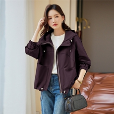 2025年秋季连帽休闲短外套，女装短外套，文熹诺