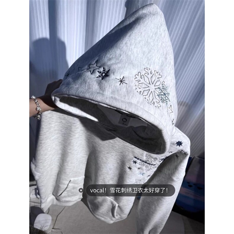 1506-1/GW100/P42潮雪花刺绣连帽卫衣,男装卫衣,星座1506A