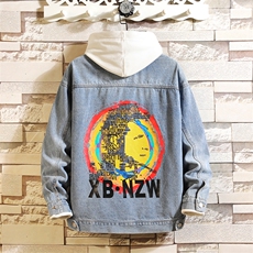 JK821-p80M-5X砖墙ins牛仔夹克绣花破洞大码男日系CITYBOY，男装夹克，星座103A