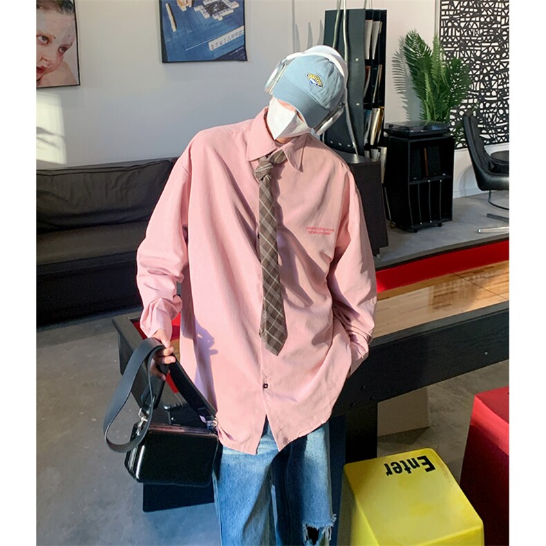 秋季新款QT2603-TP30控价48多色可选桃皮绒休闲宽松印花衬衫男,男装衬衫,电商A102