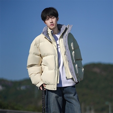 冬季新品得物美式潮流高品质格子加绒加厚棉衣外套棉服MY5566-P88，男装棉衣，星座610B-1