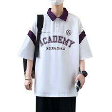 84068-P40polo衫短袖男士夏季青少年学生半袖ins港风百搭潮牌t恤，男装T恤，电商D310B