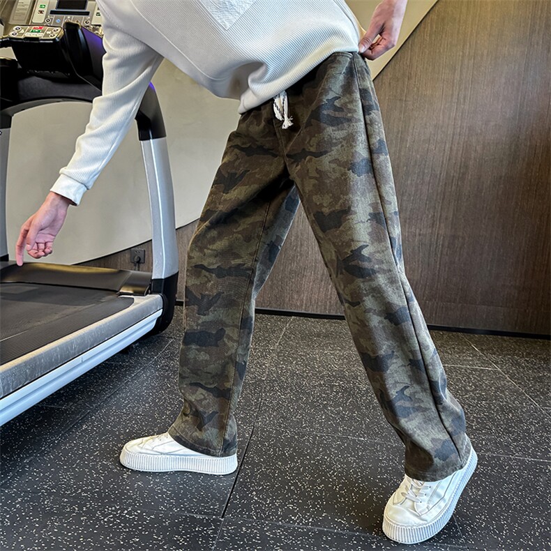 2026春季新款迷彩休闲牛仔裤男士直筒裤弯刀裤社会小伙901N60P58，男装牛仔裤，星座901