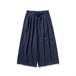 夏季 大码风亚麻棉麻直筒宽松阔腿休闲裤九分汉服 K142/P75图片